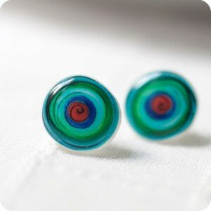 Серьги Color Swirl (turquoise)